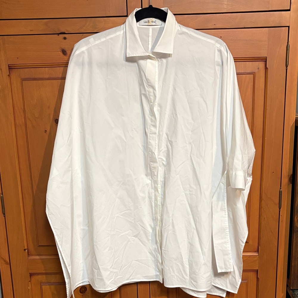 Carolina Herrera White Relaxed Short-Sleeve Button-Up Blouse